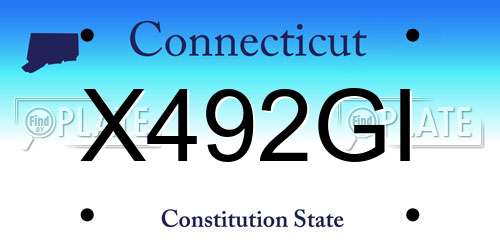 X492GI Connecticut License Plate