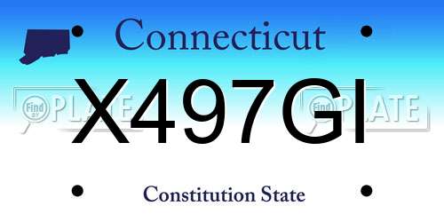 X497GI Connecticut License Plate