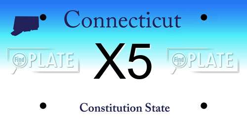 X5 Connecticut License Plate