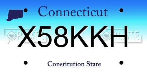 X58KKH Connecticut License Plate