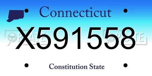 X591558 Connecticut License Plate