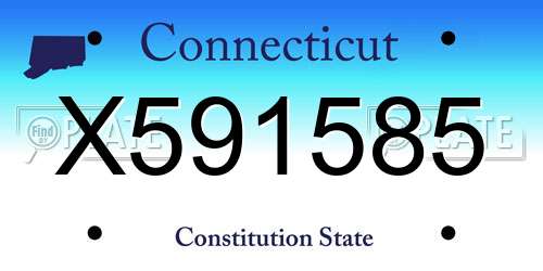 X591585 Connecticut License Plate