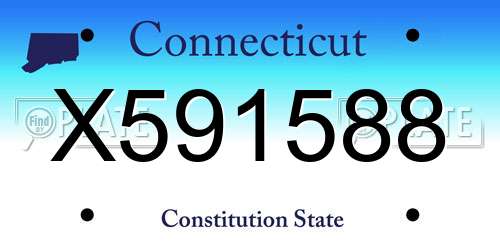 X591588 Connecticut License Plate