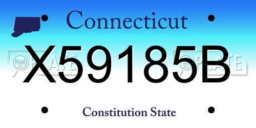 X59185B Connecticut License Plate