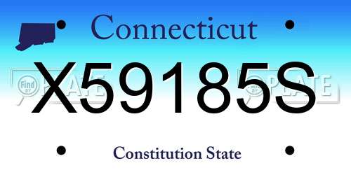X59185S Connecticut License Plate
