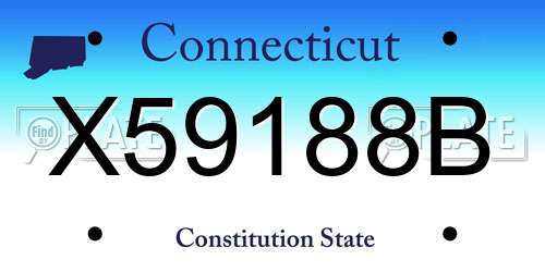 X59188B Connecticut License Plate