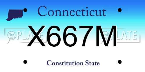 X667M Connecticut License Plate