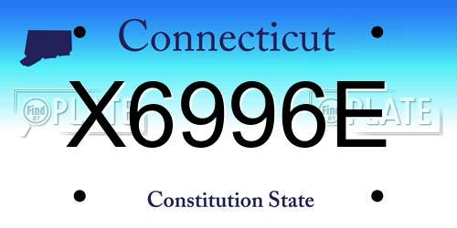 X6996E Connecticut License Plate