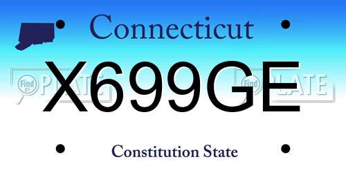 X699GE Connecticut License Plate