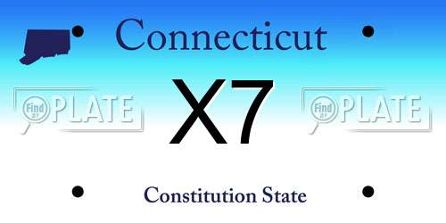 X7 Connecticut License Plate