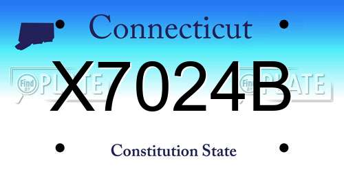 X7024B Connecticut License Plate