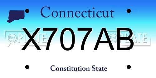 X707AB Connecticut License Plate