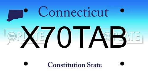 X70TAB Connecticut License Plate