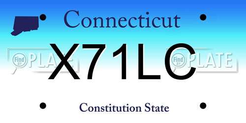 X71LC Connecticut License Plate