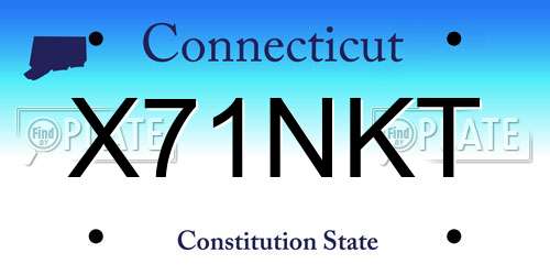 X71NKT Connecticut License Plate