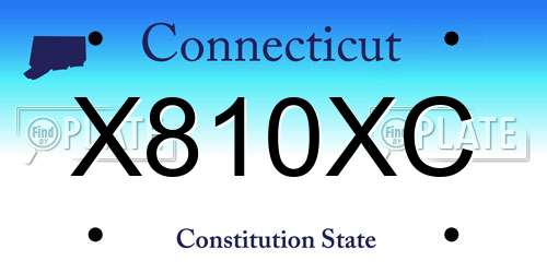 X810XC Connecticut License Plate
