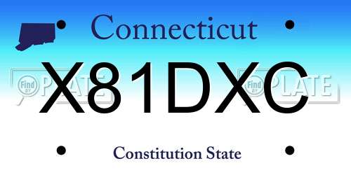 X81DXC Connecticut License Plate