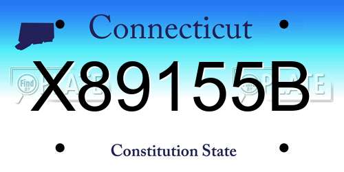 X89155B Connecticut License Plate
