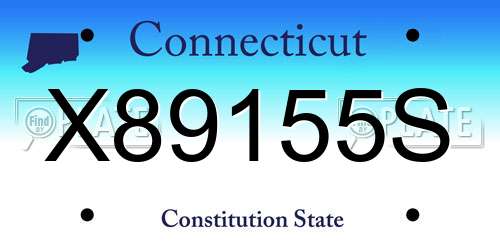 X89155S Connecticut License Plate