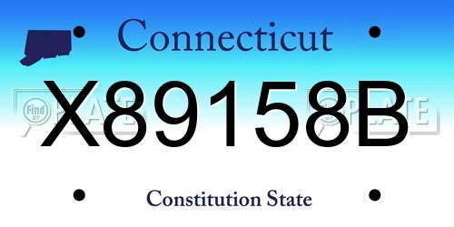 X89158B Connecticut License Plate