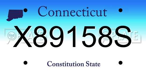 X89158S Connecticut License Plate