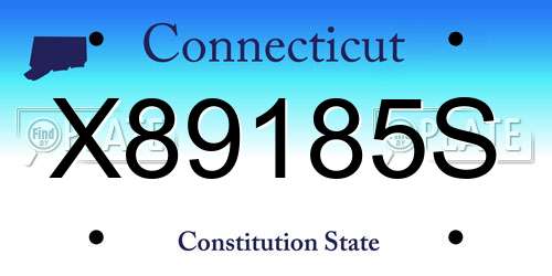 X89185S Connecticut License Plate