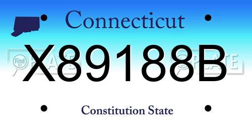 X89188B Connecticut License Plate