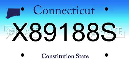 X89188S Connecticut License Plate
