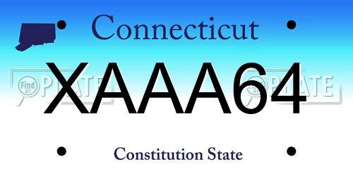 XAAA64 Connecticut License Plate