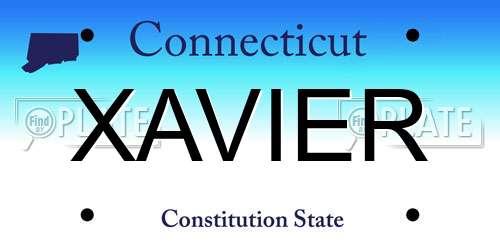 XAVIER Connecticut License Plate