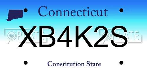 XB4K2S Connecticut License Plate