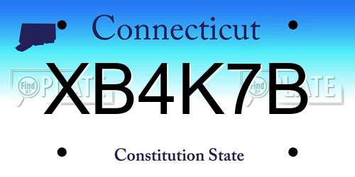 XB4K7B Connecticut License Plate