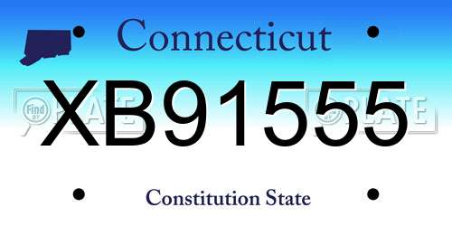 XB91555 Connecticut License Plate