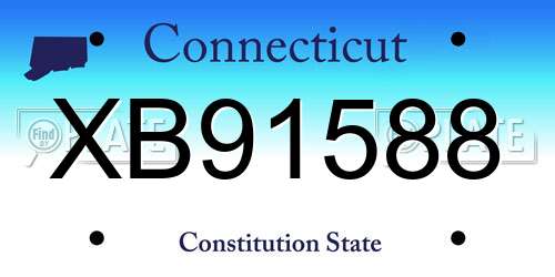 XB91588 Connecticut License Plate