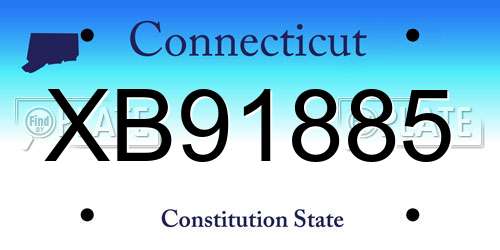 XB91885 Connecticut License Plate