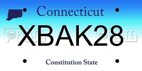 XBAK28 Connecticut License Plate
