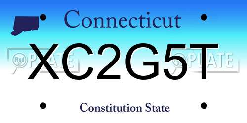XC2G5T Connecticut License Plate