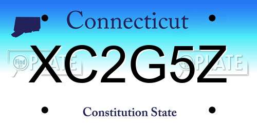 XC2G5Z Connecticut License Plate