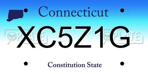 XC5Z1G Connecticut License Plate