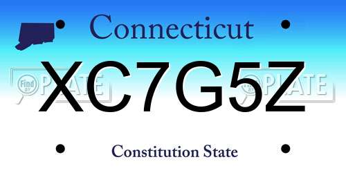 XC7G5Z Connecticut License Plate