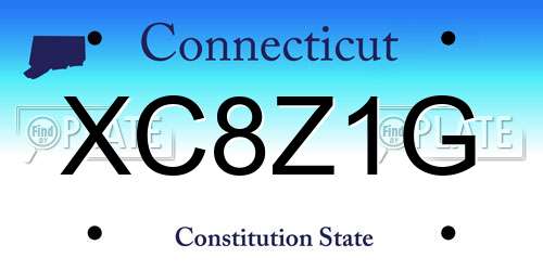 XC8Z1G Connecticut License Plate