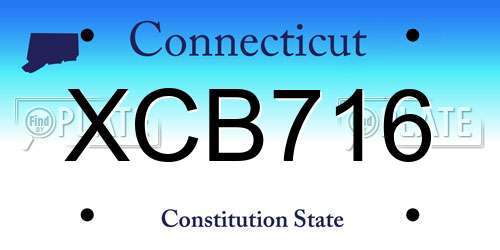 XCB716 Connecticut License Plate