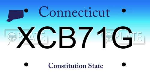 XCB71G Connecticut License Plate