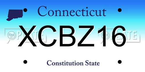 XCBZ16 Connecticut License Plate