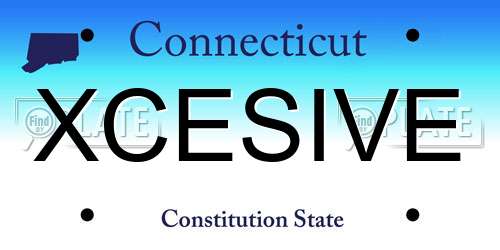 XCESIVE Connecticut License Plate
