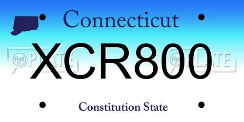 XCR800 Connecticut License Plate