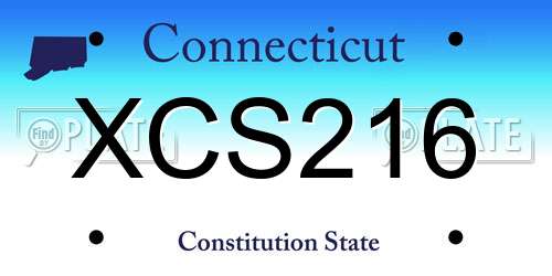 XCS216 Connecticut License Plate