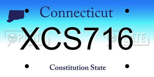 XCS716 Connecticut License Plate