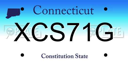 XCS71G Connecticut License Plate