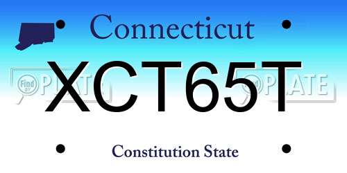 XCT65T Connecticut License Plate